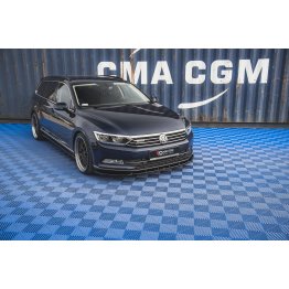 Накладка сплиттер на передний бампер на Volkswagen Passat B8